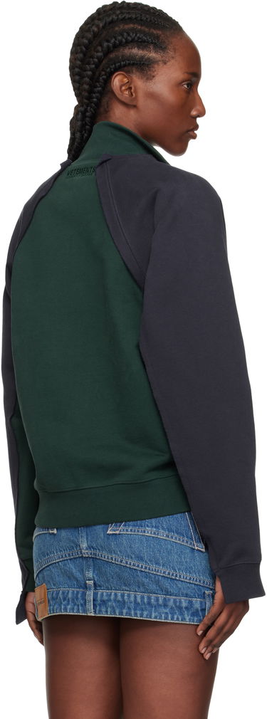Mikina VETEMENTS Vetements 'Amsterdam' Patched Zip-Up Sweatshirt Navy | UH76ZU760EN, 2