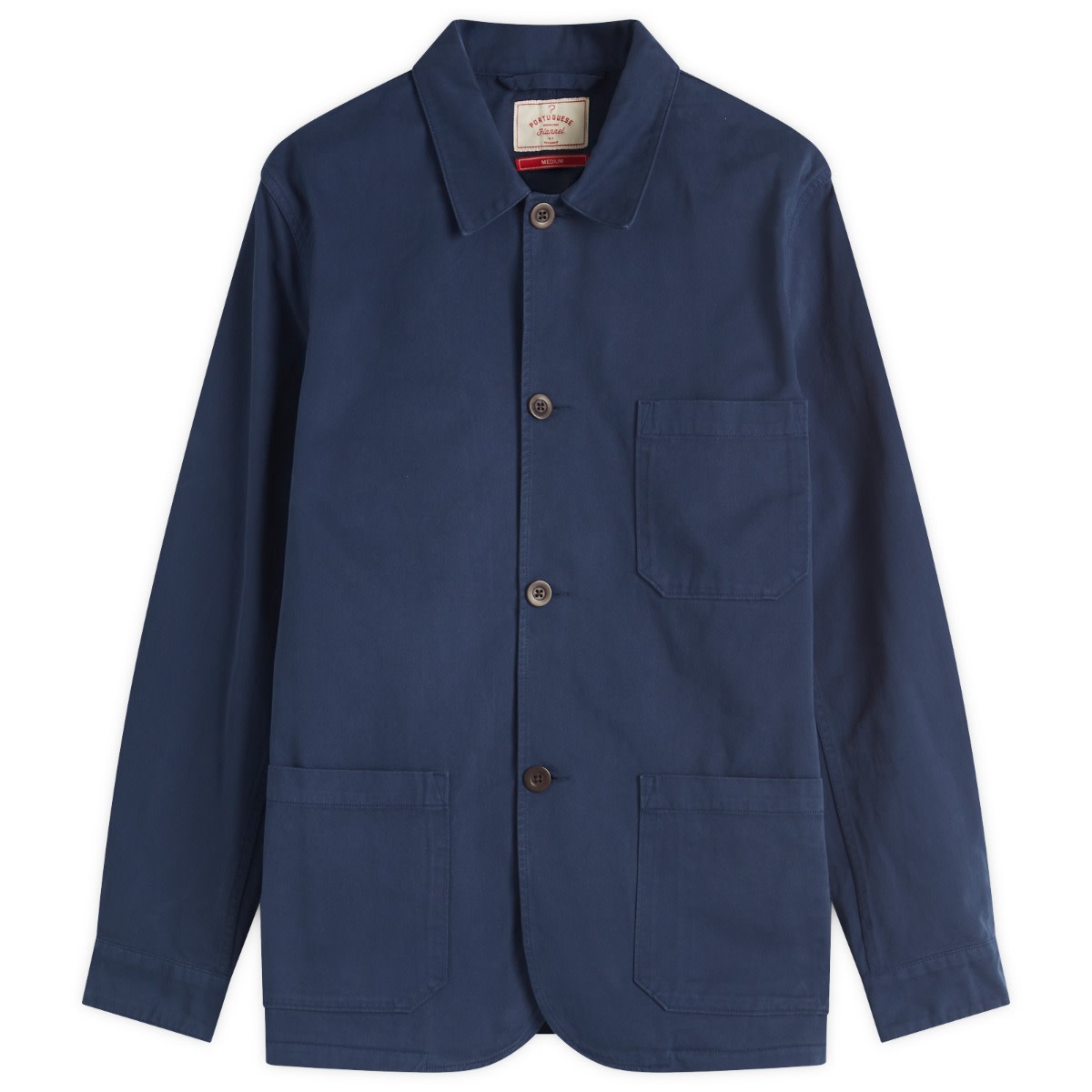 Bunda Portuguese Flannel Labura Chore Jacket, Size Large Navy | SS25-046-NVY, 0