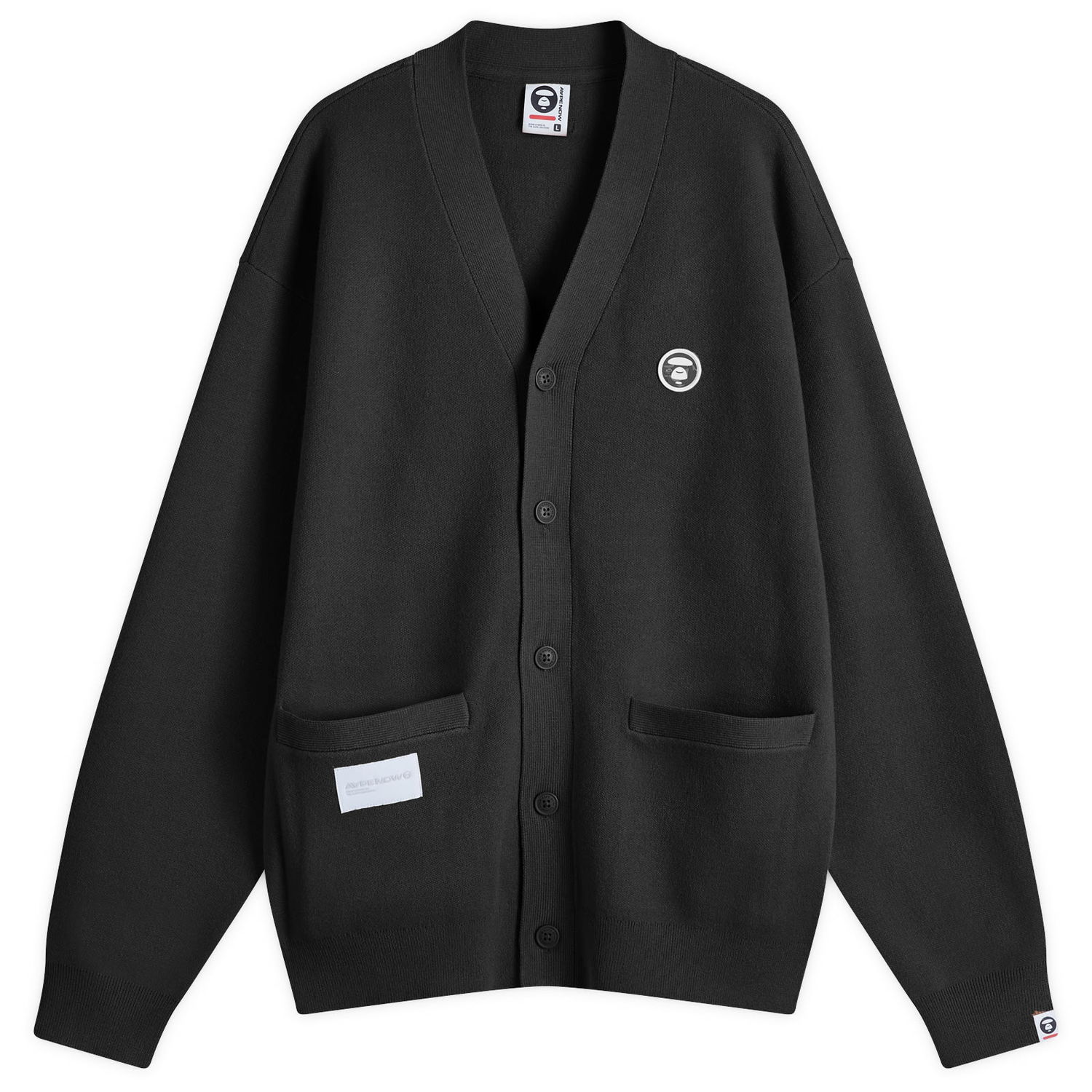 Sveter AAPE by A Bathing Ape AAPE Now Camo Badge Knit Cardigan Čierna | AAPKNMB335XXNBKX, 1