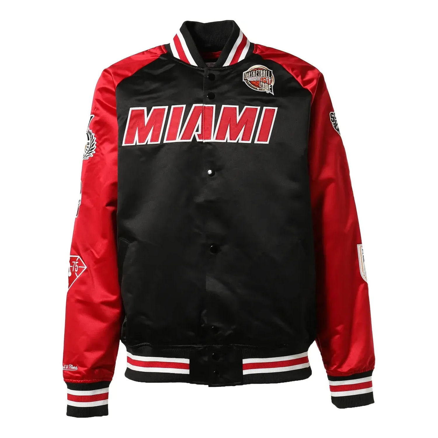 Bomber bunda Mitchell & Ness Miami Heat Dwyane Wade Satin Bomber Jacket Červená | OJBF6860-MHEYYDWABKRD, 0