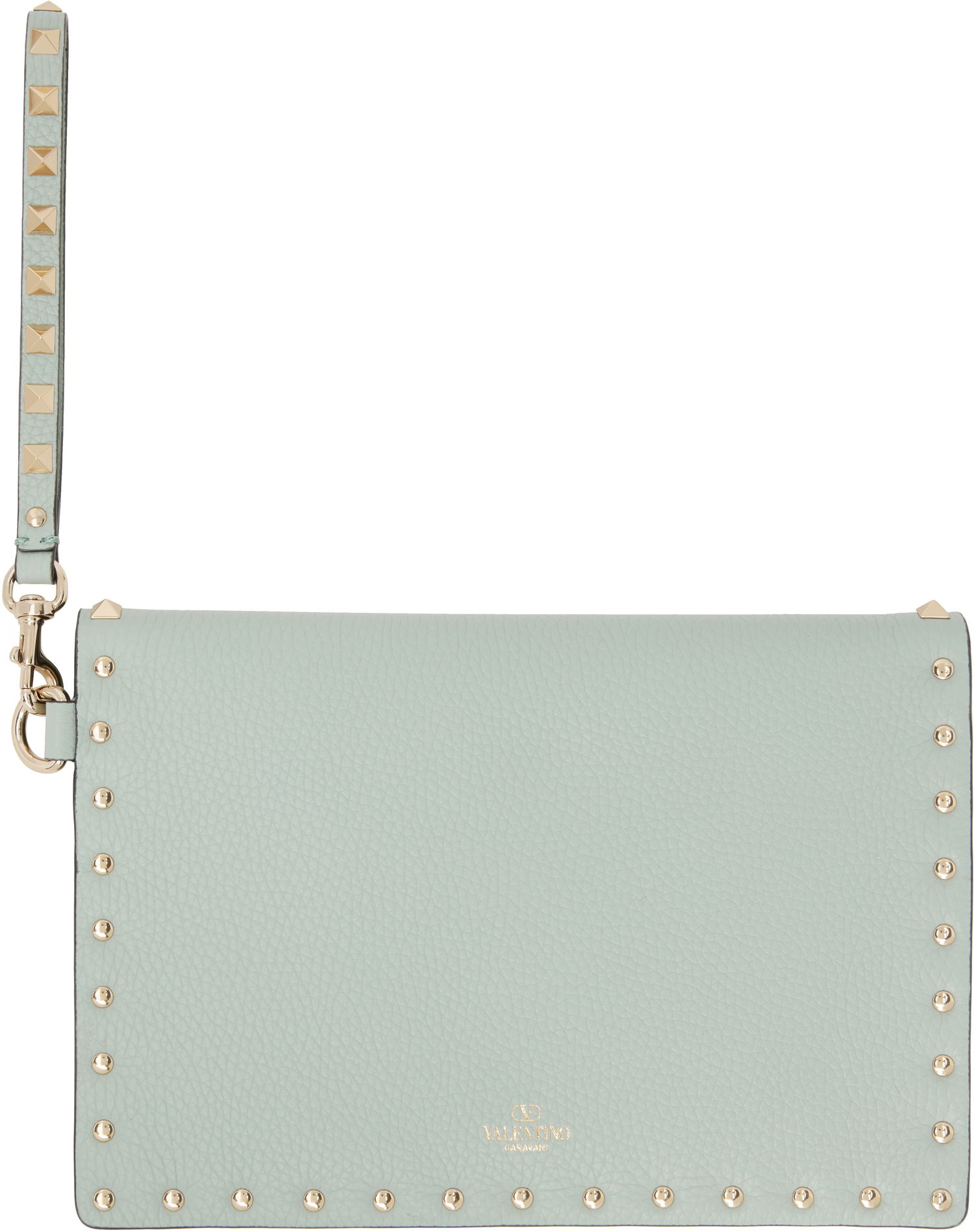 Kabelka Valentino Valentino Garavani Rockstud Grainy Calfskin Wristlet Pouch Zelené | 6W2P0P87VSH, 1