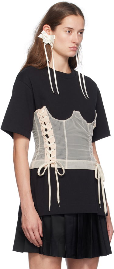 Tričko Simone Rocha Simone Rocha Corset Panel Boxy T-Shirt Biela | 5282 0562, 4