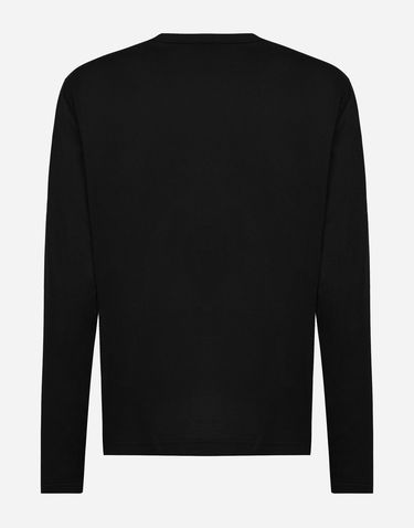 Tričko Dolce & Gabbana Long-sleeved T-shirt With Logo Tag Čierna | G8PV0TG7F2IN0000, 1