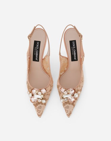 Tenisky a topánky Dolce & Gabbana Slingback Lace Pumps Béžová | CG0712AQ07480240, 3