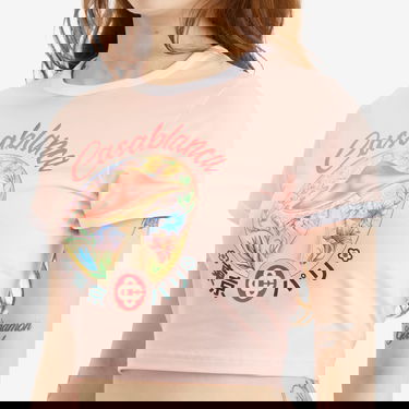 Crop Top Casablanca Casablanca Mushroom Emblem Printed Cropped T-Shirt Ružová | WPF25-JTS-009-03, 5