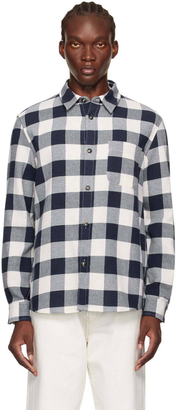 Košeľa A.P.C. Navy & White Trek Shirt Navy | COGZX-H02396, 0
