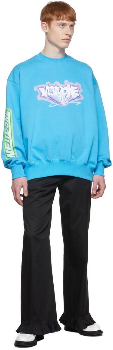 Mikina We11done We11done Cotton Sweatshirt Modrá | WD-TS1-22-684-U-BL, 3