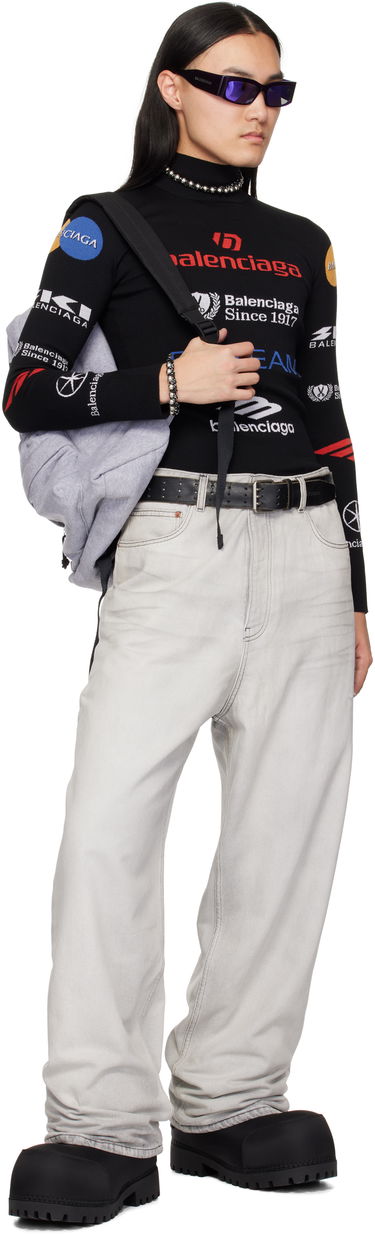 Sveter Balenciaga Ski Long Sleeve Fitted Turtleneck Čierna | 807778-T1699-2771, 3