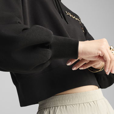 Mikina Puma Leo Luxe Cropped Hoodie Čierna | 632338_01, 1