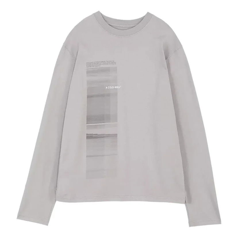 Tričko A-COLD-WALL* Diffusion Graphic Long Shirt Šedá | ACWMTS087-MIDGRE