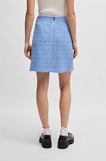 Sukňa BOSS Textured Bouclé Mini Skirt Modrá | 50530995, 1