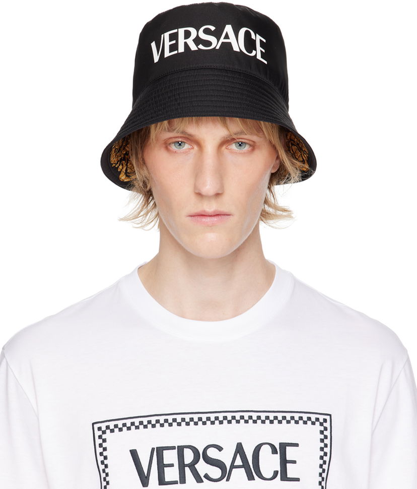 Klobúk Versace Black Baroque Reversible Bucket Hat Čierna | 1012704_1A09232