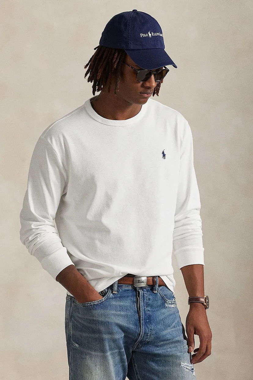 Tričko Polo by Ralph Lauren Polo Ralph Lauren Long Sleeve T-Shirt Biela | 710970697