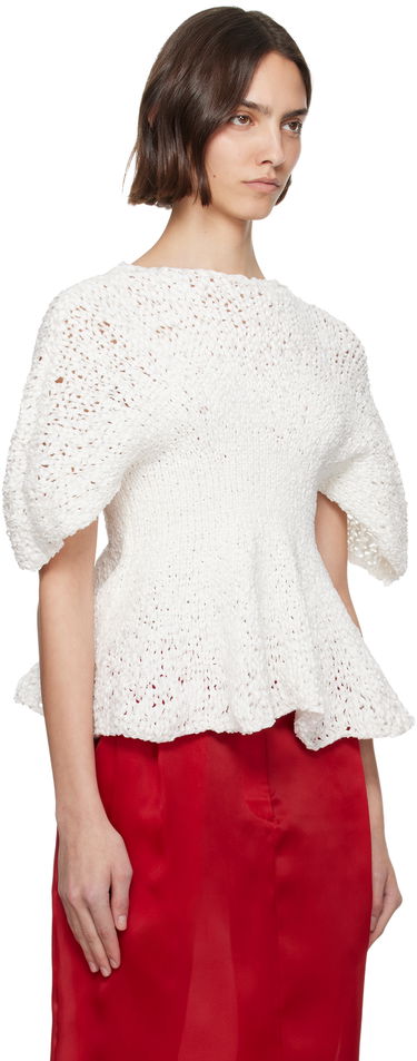 Sveter Khaite KHAITE Mathilde Peplum Knit Top Biela | 9812121, 1