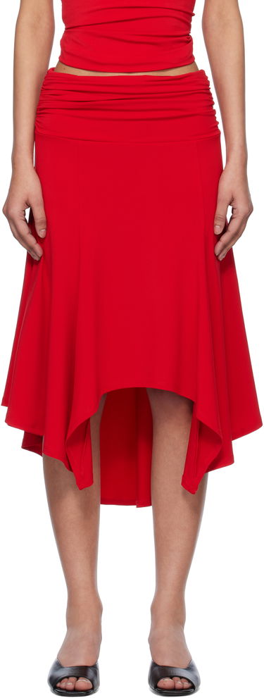 Sukňa GUIZIO Guizio Soffiano High-Low Midi Skirt Červená | S25328K012, 0