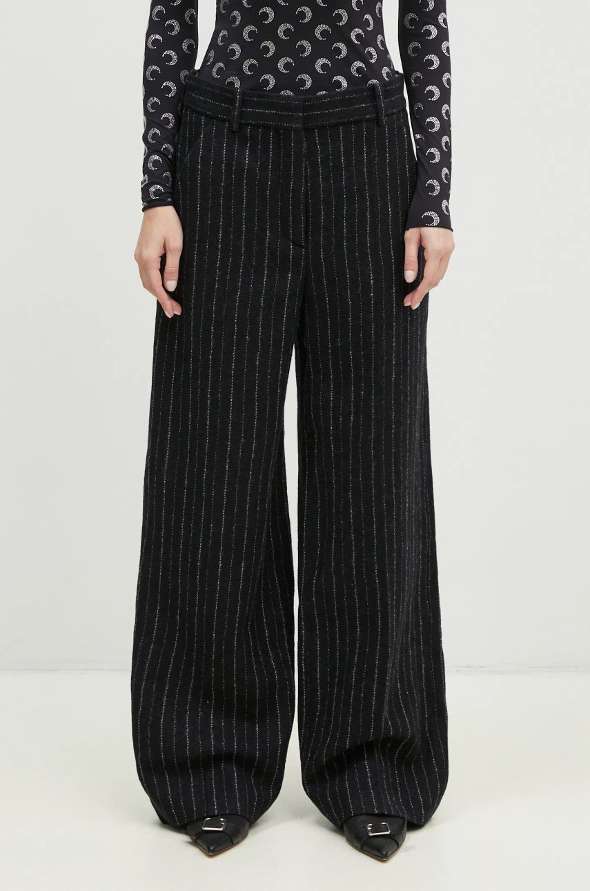 Nohavice KENZO Striped Wide Leg Wool Pants Čierna | FE62PA0949GM.99, 0