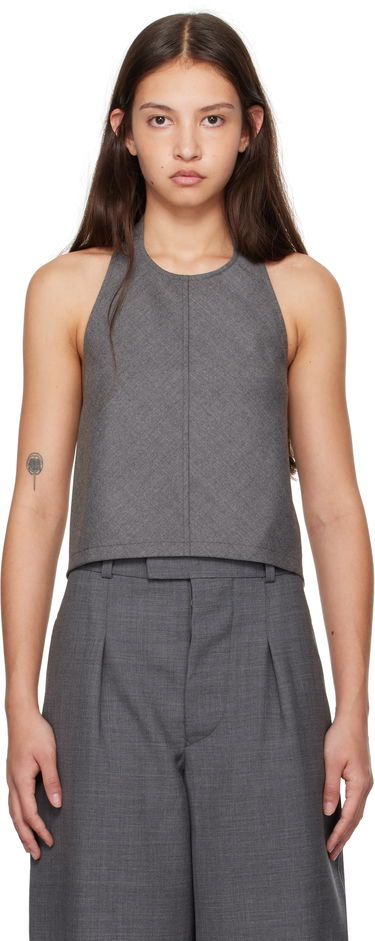 Tielko WARDROBE.NYC WARDROBE.NYC Halter Neck Sleeveless Top Šedá | W1058F24FL, 0