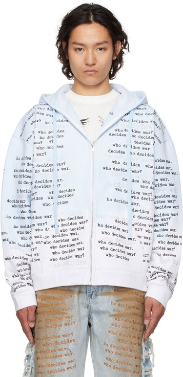 Mikina Who Decides War Who Decides War WDW Scripture Zip-Up Hoodie Modrá | 1110570008SS25, 0
