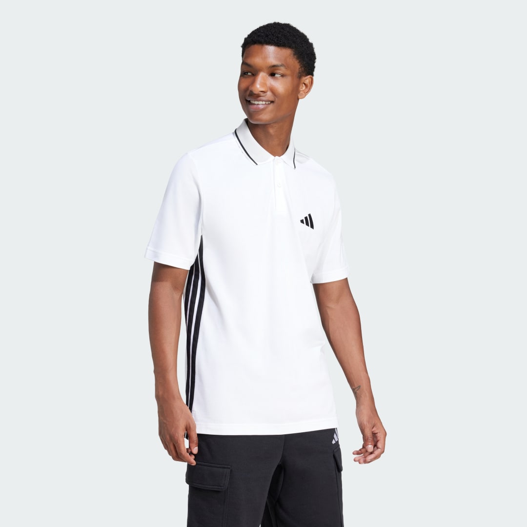 Polo tričko adidas Performance Essentials 3-Stripes Polo Shirt Biela | JE6383, 1