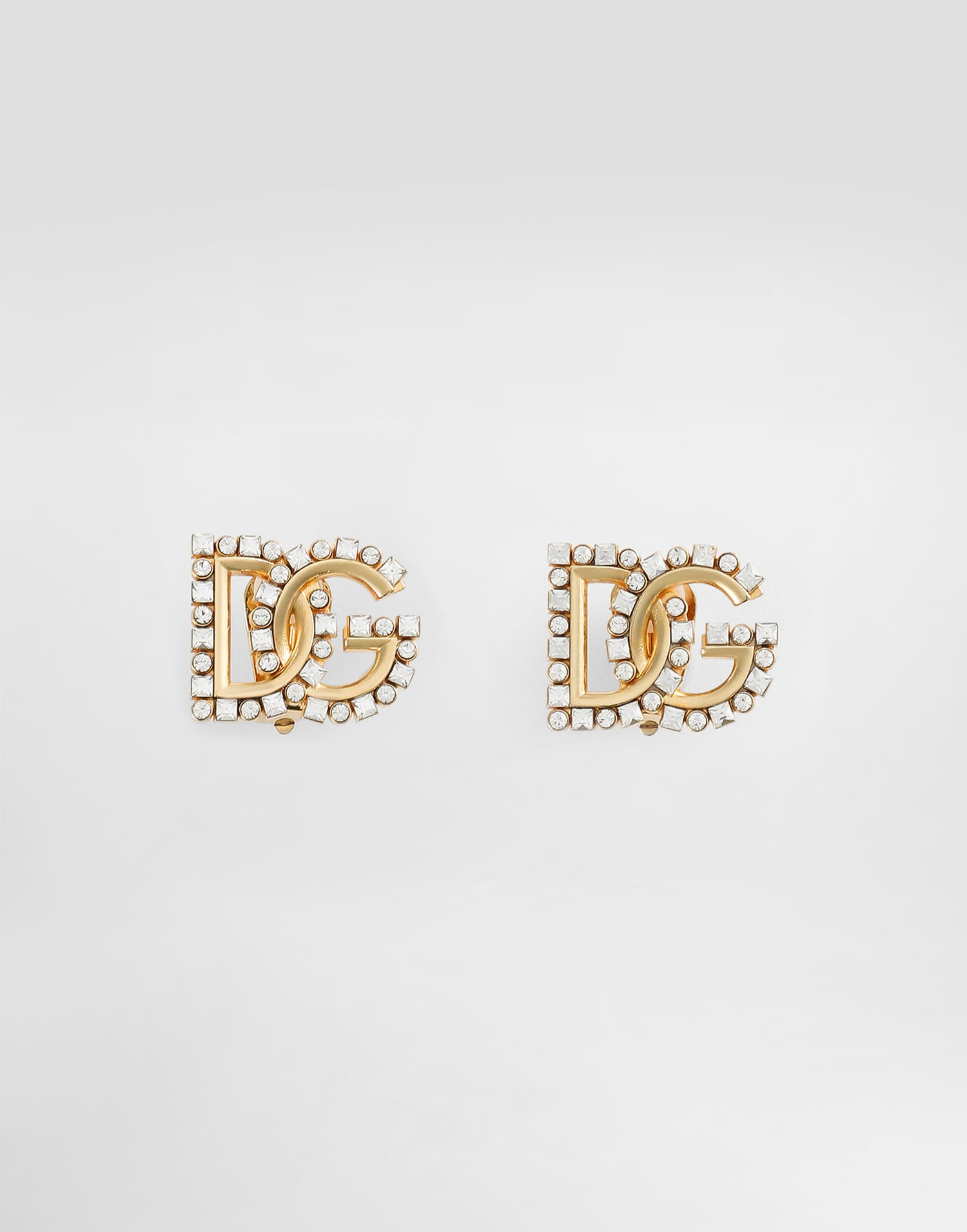 Náušnice Dolce & Gabbana Gold Metal Rhinestone DG Logo Earrings Metalická | WER2L4W1111ZOO00, 0