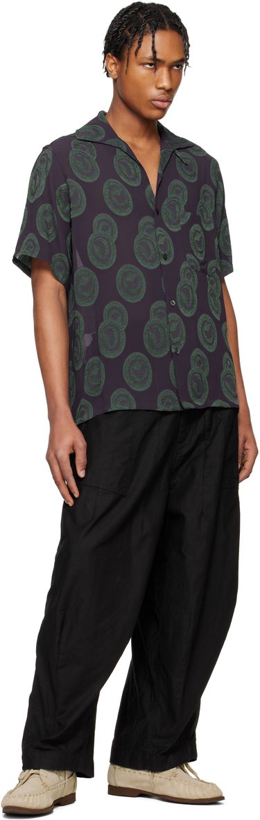 Košeľa Needles NEEDLES Short Sleeve Italian Collar Shirt Fialová | QV123, 3