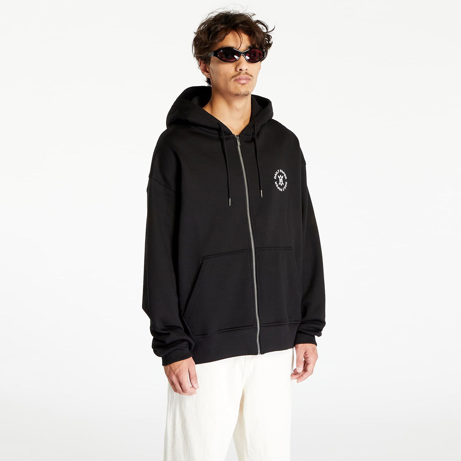 Mikina DAILY PAPER Ezar Zip Hoodie Black Čierna | 2322035, 0