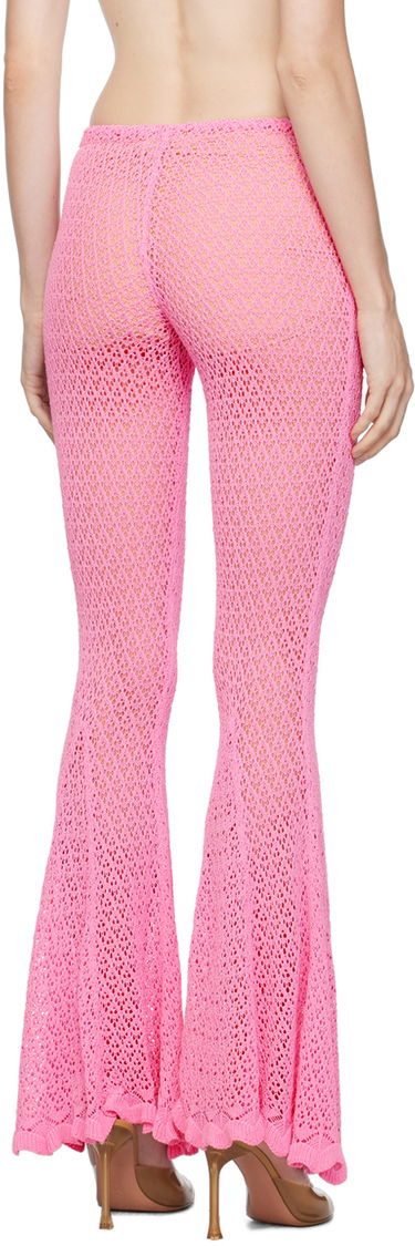 Nohavice Blumarine Flared Crochet Trousers Ružová | P344P002A, 2