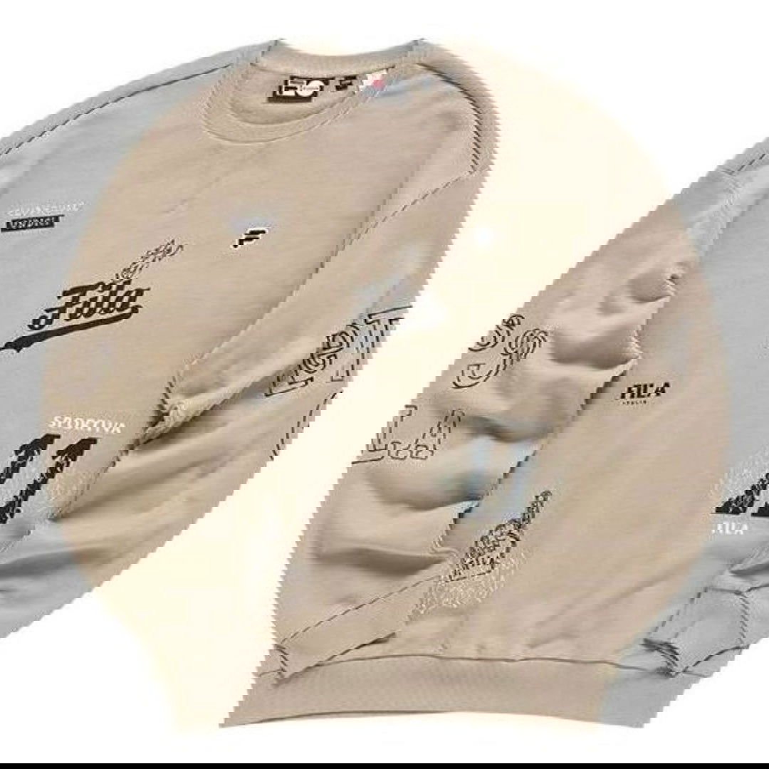 Mikina FILA Fusion Graphic Loose Fit Sweatshirt Béžová | T11M142202F-DK, 0