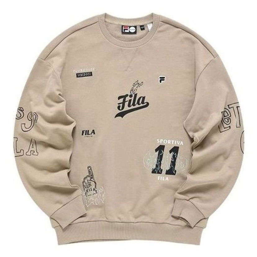 Mikina FILA Fusion Graphic Loose Fit Sweatshirt Béžová | T11M142202F-DK