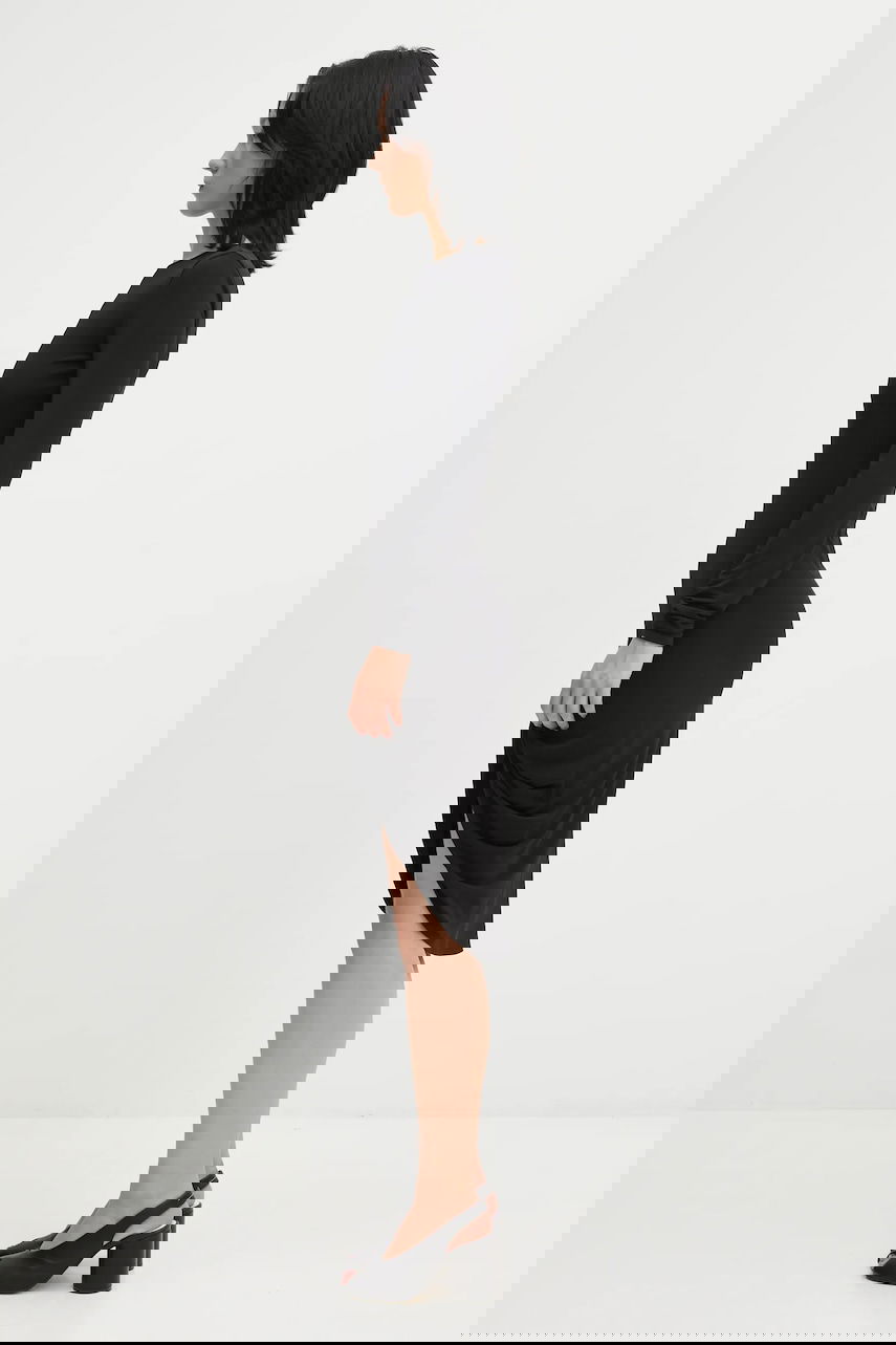 Šaty Coperni Suspended Long-Sleeve Midi Dress with Side Buckle Detail Čierna | COPR243F5022, 1