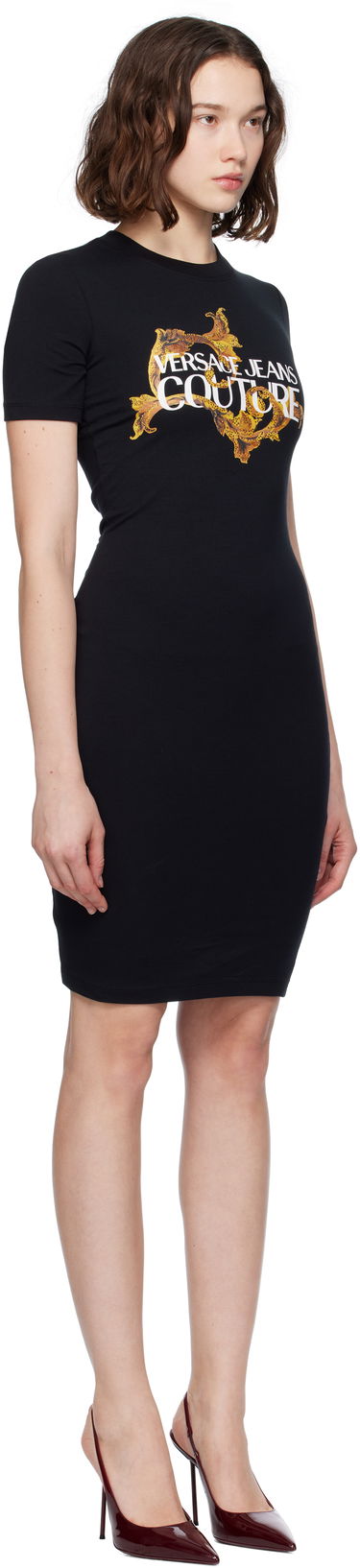 Šaty Versace Versace Jeans Couture Jersey Stretch Minidress Čierna | E79HAOE06_ECJ02E, 1