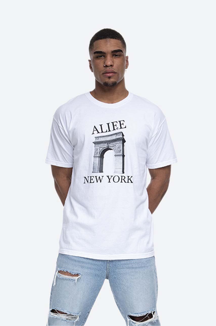 Tričko Alife New York Print T-shirt Biela | ALISS20.48, 0