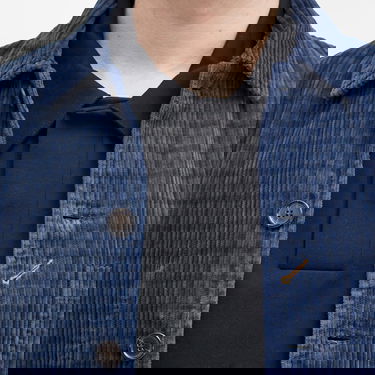 Bunda Universal Works Houndstooth Cord Bakers Chore Jacket, Size Small Modrá | P2917-NVY, 5