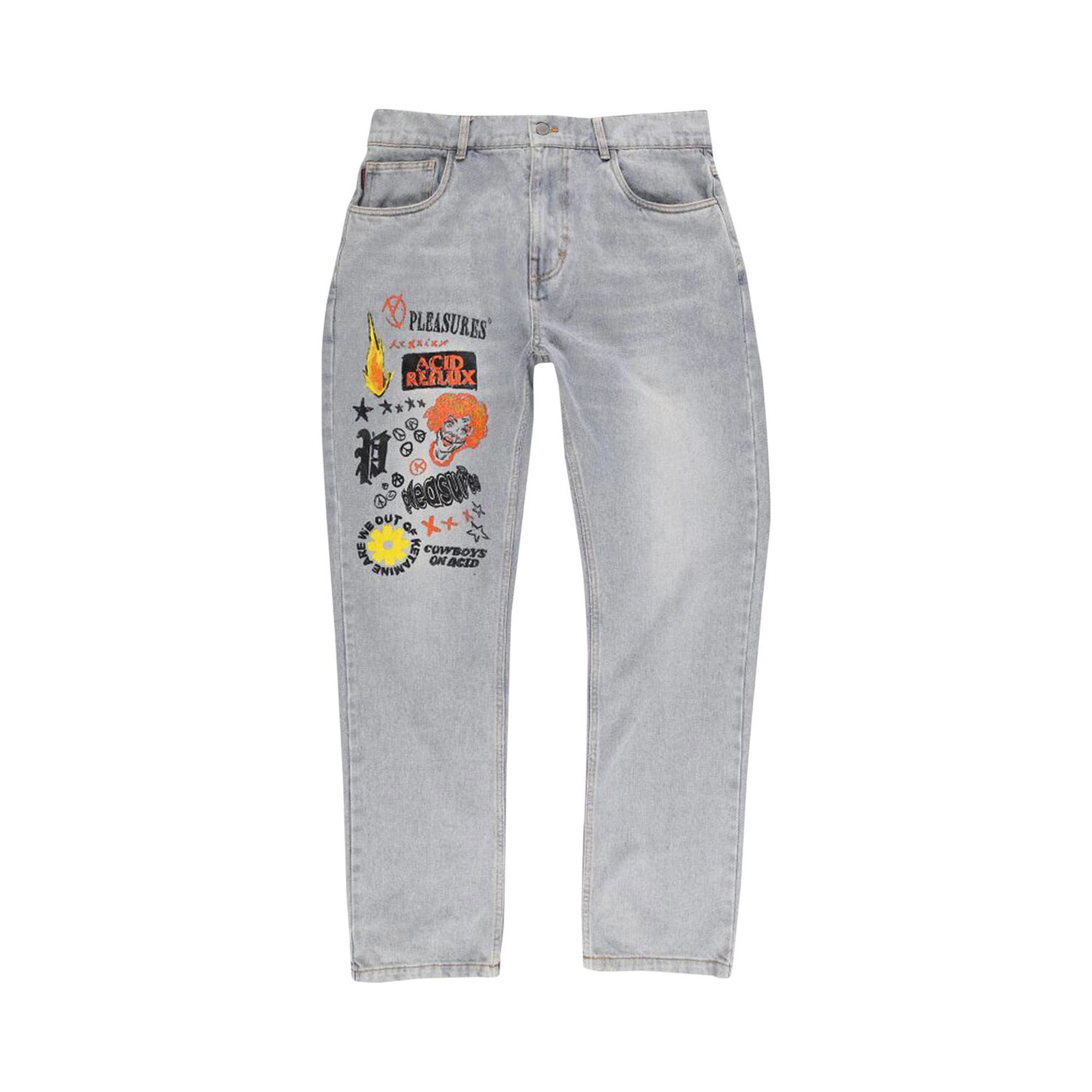 Džínsy Pleasures Reflux 5 Pocket Denim Modrá | P22W036 BLUE, 1