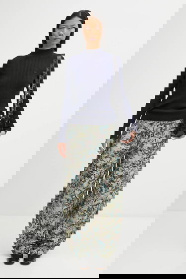 Nohavice GANNI Tapestry Jacquard Wide Leg High Waist Pants Rôznofarebný | W0777, 4