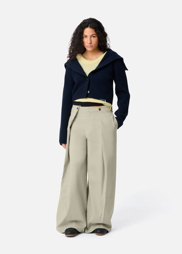 Nohavice AXEL ARIGATO Riley Wide-Leg Cropped Trousers Zelené | A3350001, 4