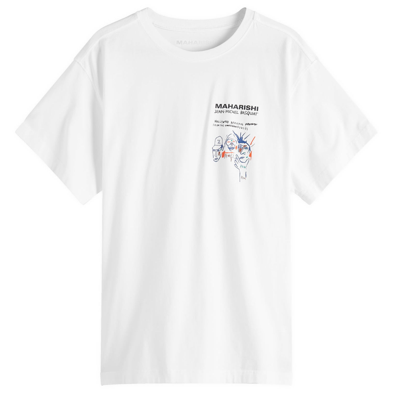 Tričko Maharishi Maharishi x Basquait Year Of The Snake Graphic T-Shirt, Size Large Biela | 1466-WHT, 1