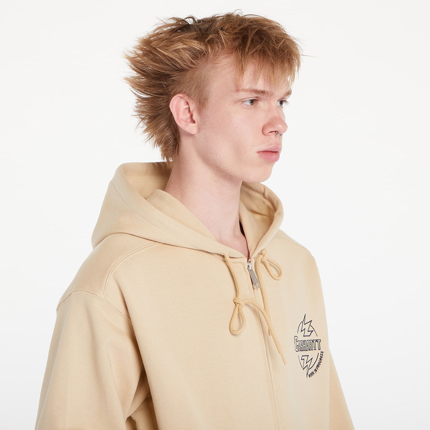 Mikina Carhartt WIP Ablaze Hoodie UNISEX Cornsilk/ Air Force Blue Béžová | I033623.2AR.XX, 1