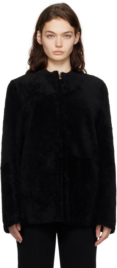 Bunda TOTEME TOTEME Zipped Teddy Shearling Jacket Čierna | 251-WRO0184-LE0048, 0