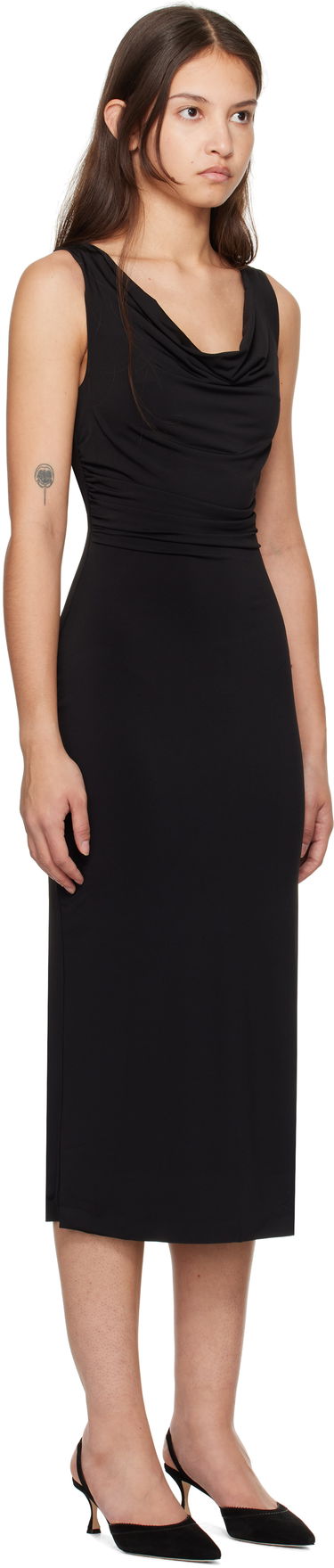 Šaty GUIZIO Guizio Cara Cowl Neck Midi Dress Čierna | H24416K012, 1