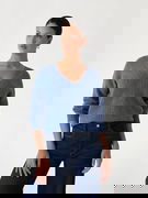 V-Neck Sweater with Rhinestone Details