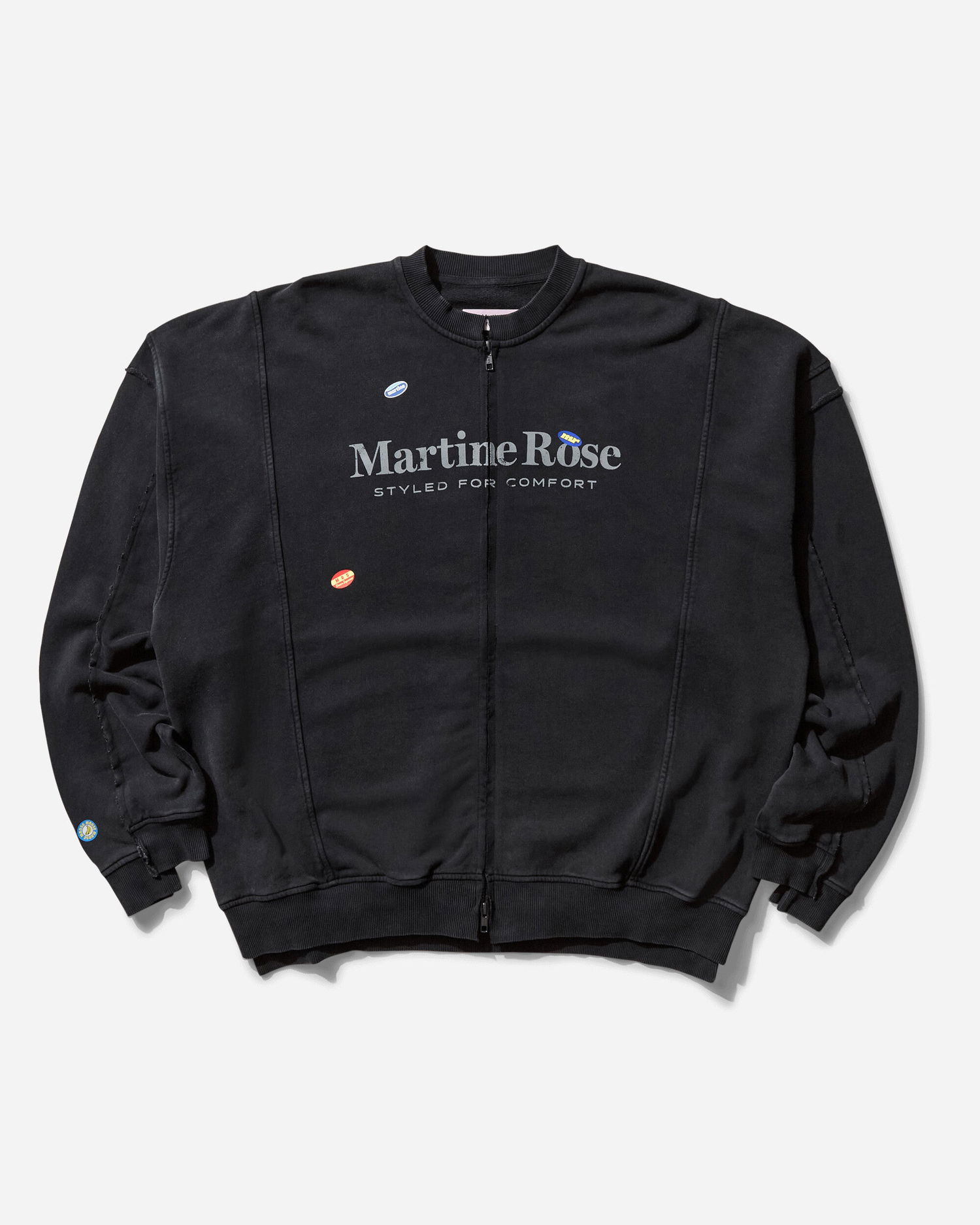 Mikina Martine Rose Martine Rose Zip Up Crewneck Sweatshirt Čierna | 642JS02002L, 1