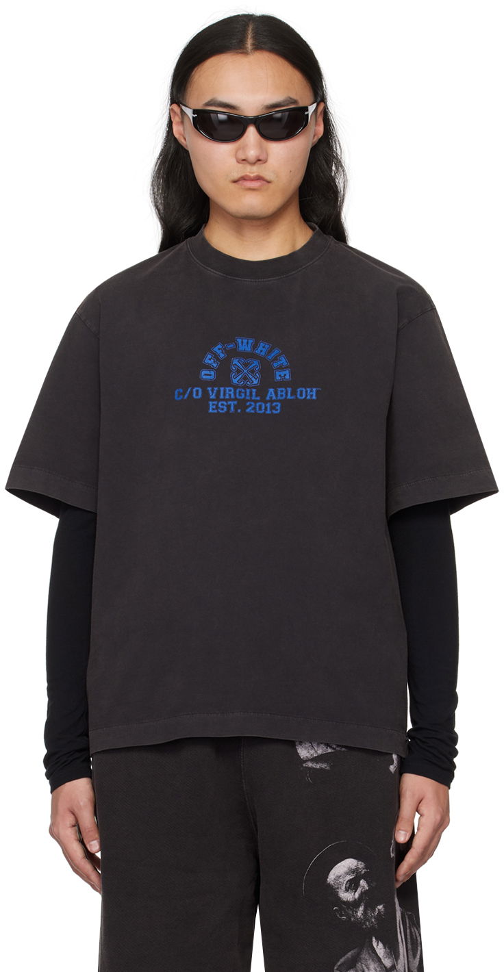 Tričko Off-White Black Printed T-Shirt Čierna | OMAA120S24JER0091046, 0