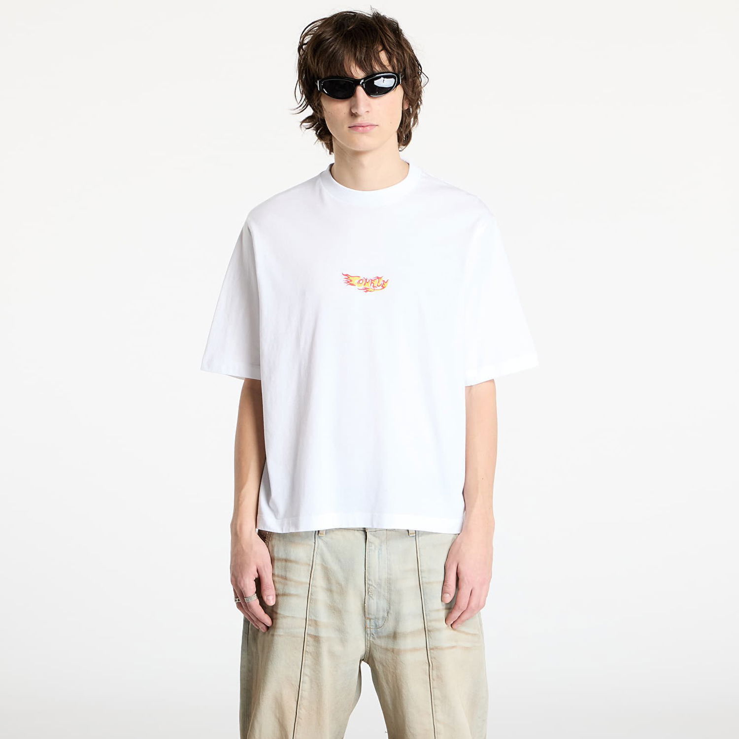 Tričko Marcelo Burlon Marcelo Burlon County Flame Boxy T-Shirt Biela | CMAA05AS25JER0070125, 0