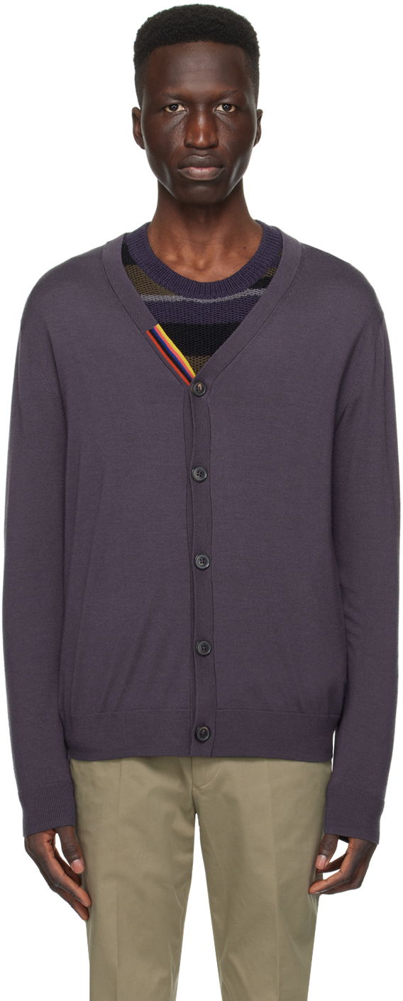 Sveter Paul Smith Paul Smith Striped Cardigan Fialová | M1R-122X-L02094-48A, 0