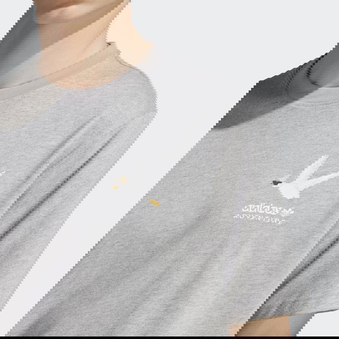 Tričko adidas Performance Tee Adventure Graphic Duckies Šedá | HZ1147, 1
