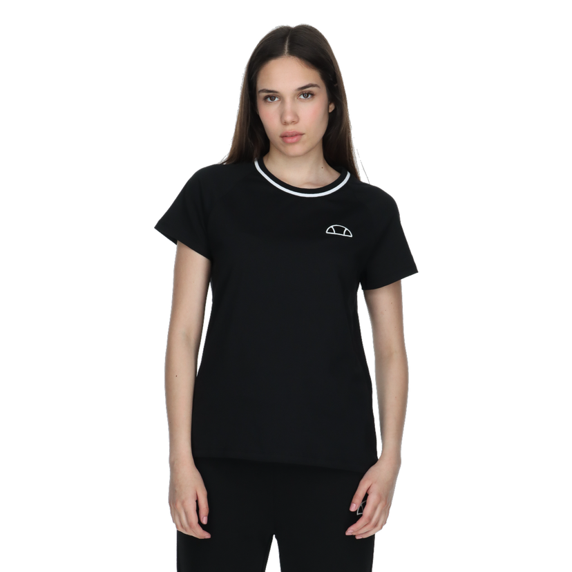 Tričko Ellesse T-Shirt with Striped Collar Čierna | ELA243F803-01