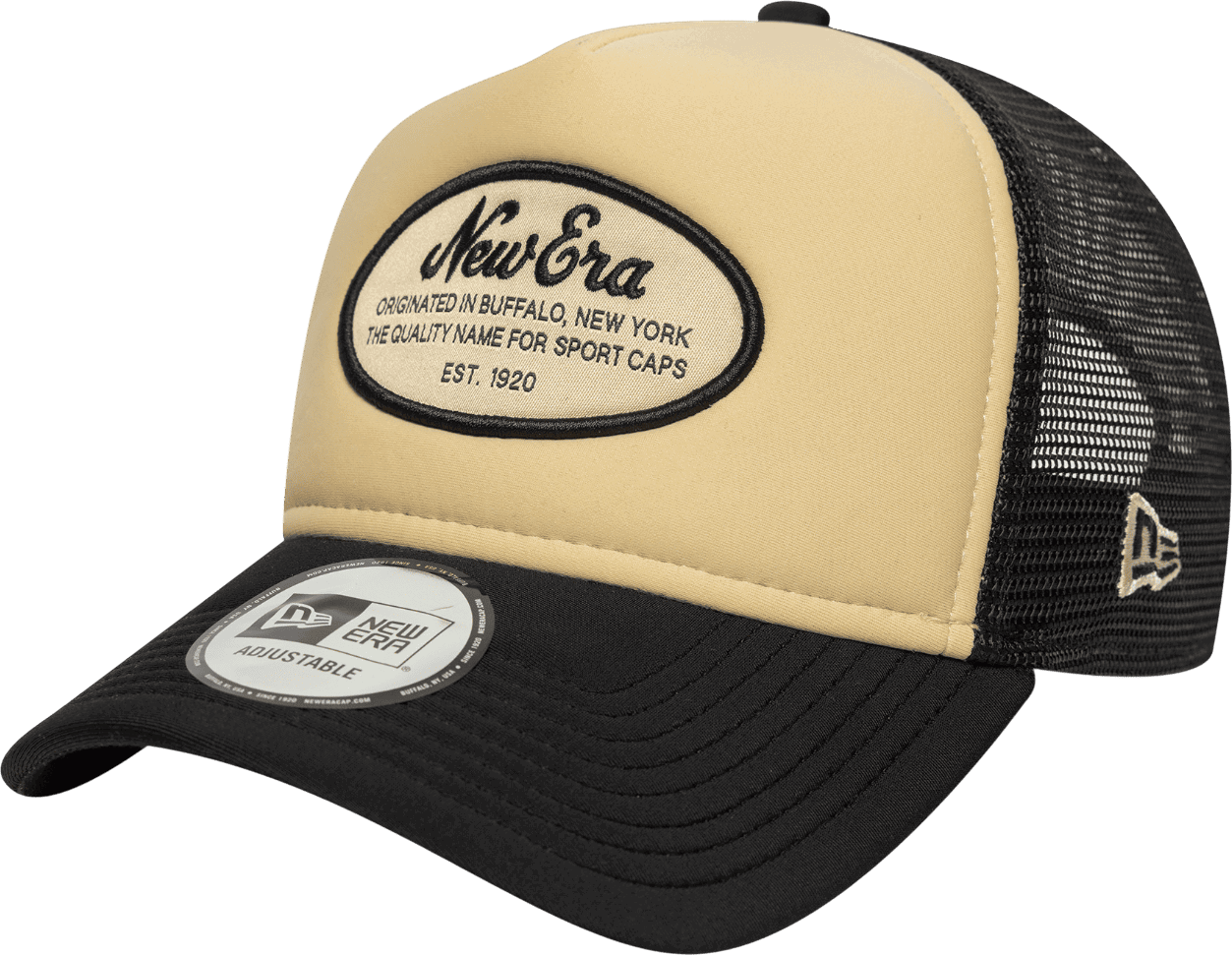 Šiltovka New Era Adjustable A-Frame Oval Patch Trucker Cap Béžová | 60691103-1, 0