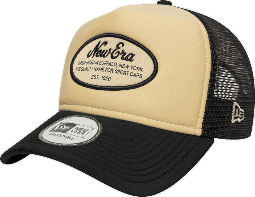 Šiltovka New Era Adjustable A-Frame Oval Patch Trucker Cap Béžová | 60691103-1