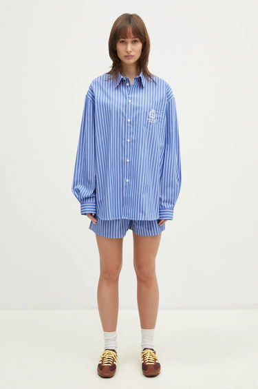 Košeľa Sporty & Rich Sporty & Rich Crown Oversized Relaxed Fit Shirt Modrá | SI006512202ST61, 4